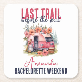 Glamping Sista Turen Hen Party Helg Underlägg Papper Kvadrat