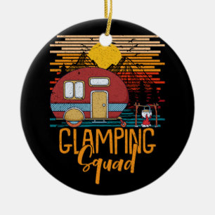 Glamping Squad Matching Family Girls Camping Resa Julgransprydnad Keramik