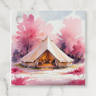 Glamping Systerfest Helg Vattenfärg Gåvor Etiketter