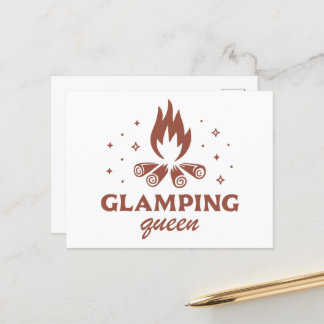 Glamping tjejresa rolig camping boho estetik vykort