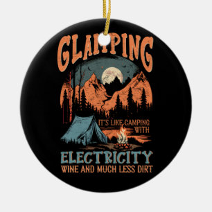 Glampning som Camping Electricity Vin Much Le Much Julgransprydnad Keramik