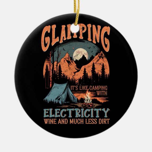 Glampning som Camping Electricity Vin Much Le Much Julgransprydnad Keramik (Framsidan)