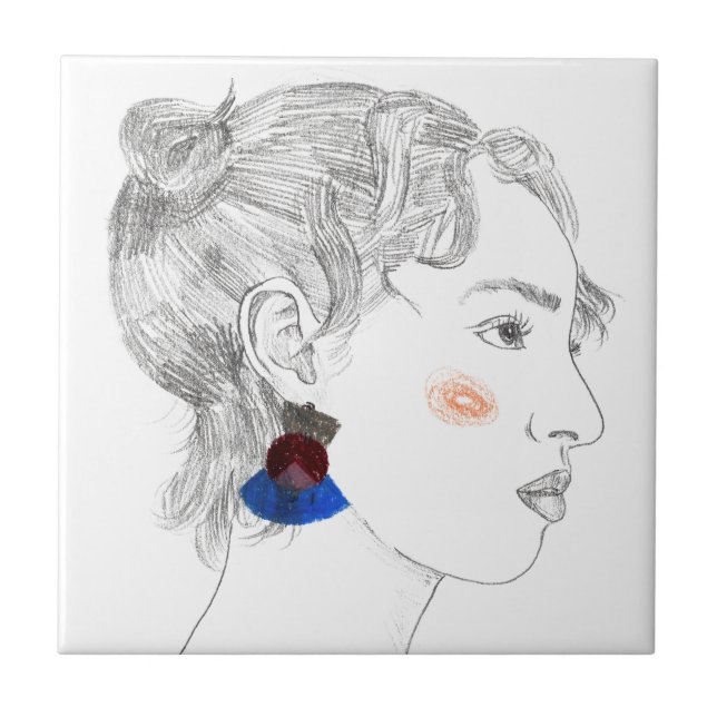 Glance Sketch - Porträtt Kakelplatta (Framsidan)