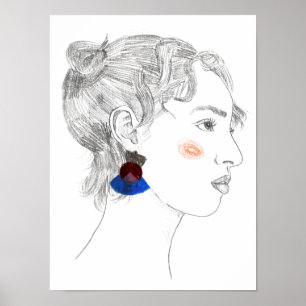 Glance Sketch - Porträtt Poster