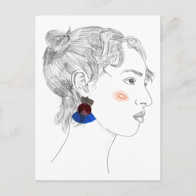 Glance Sketch - Porträtt Vykort (Framsida)