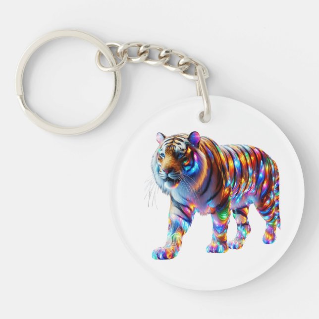 Glande färgfull tiger - brant Glassy Art (Framsidan)