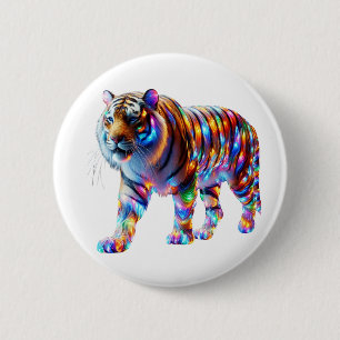 Glande färgfull tiger - brant Glassy Art Knapp