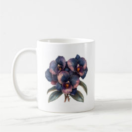 Glande vintage blå och magenta orchid kaffemugg