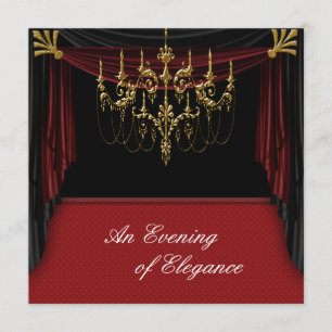 Glans Glamour Svarta Smoking Bal Invitationer Inbjudningar