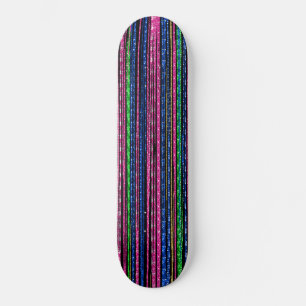 Glans och Glamour Glittriga Ränder Mini Skateboard Bräda 18,5 Cm