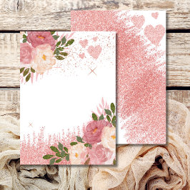 Glans Och Glamour Rosa Roséguld Glitter Tom Inbjudningar