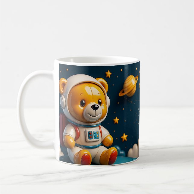 Glänsande Astronaut Teddy Kaffemugg (Vänster)