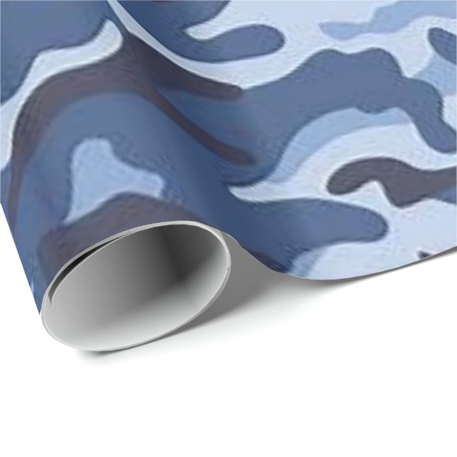 Glänsande Blå Armé-inslagspapper Presentpapper (Rullad Hörn)