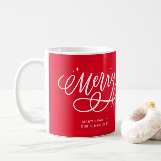 Glänsande bubblig skript Glad helgdag Kaffemugg (Med munk)