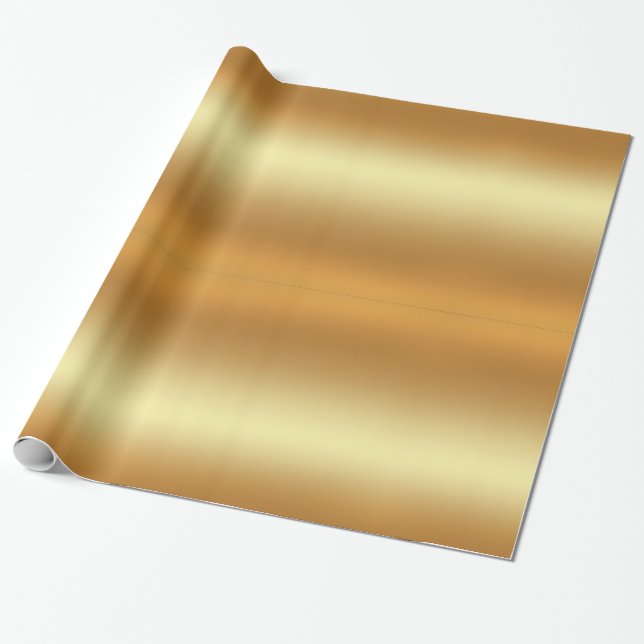 Glänsande Falskt Guld Elegant Modern Guldpresent G Presentpapper (Utrullad)
