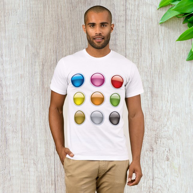 Glänsande Färgade Knappsymboler Set T Shirt (Skapare uppladdad)
