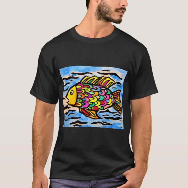 Glänsande fisk t shirt (Framsida)