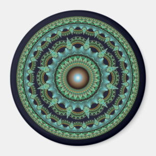 Glänsande fraktal stjärna mandala magnet