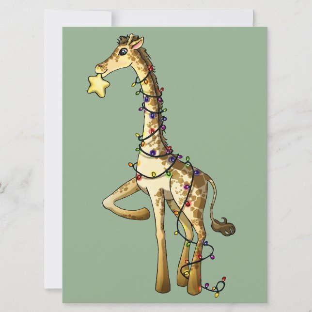 Glänsande Giraff Inbjudningar (Framsida)