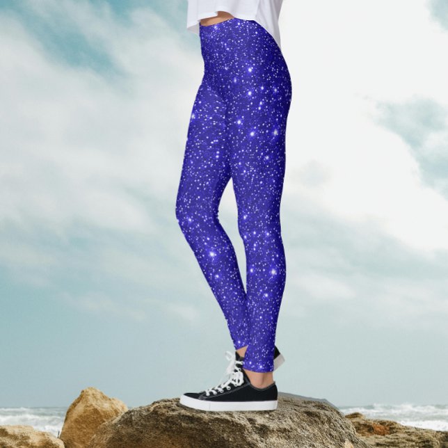 Glänsande Glamour Kunglig Blå Glitter Bling Kosmis Leggings (Skapare uppladdad)