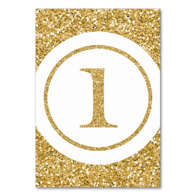 Glänsande Guld Bordskort (Framsidan)