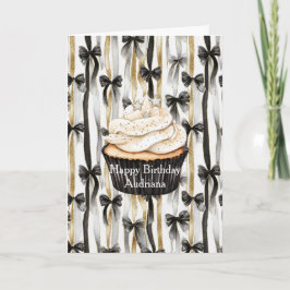 Glänsande guld silver svarta band födelsedag kort