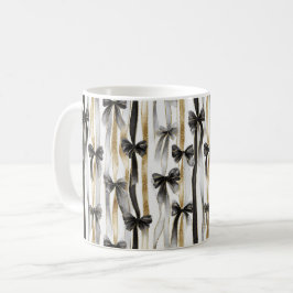 Glänsande guld silver svarta band slingor kaffemugg