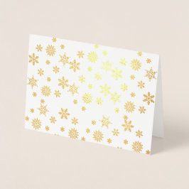 Glänsande Guld Snöflingor Folierat Kort