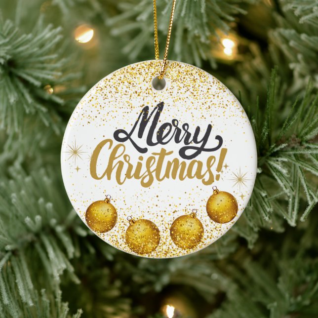 Glänsande julfirande julgransprydnad keramik (Träd)