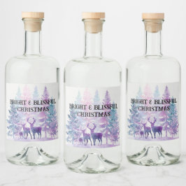 Glänsande julglädjeetiketter | Julpresent Spritflaskor Etikett