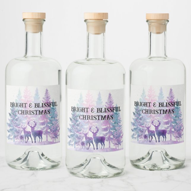 Glänsande julglädjeetiketter | Julpresent  Spritflaskor Etikett (Flaskor)