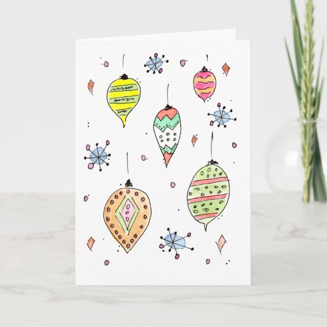 Glänsande! Julgranskulor Julkort Helgkort (Framsida)