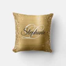 Glänsande Kant Guld Folie Elegant Monogram