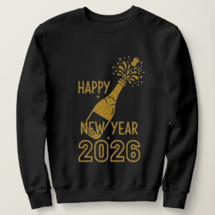 Glänsande lyckliga nya året 2026 sweatshirts för k t shirt