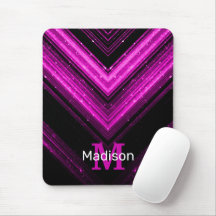 Glänsande metallisk varmröd magenta chevron Monogr