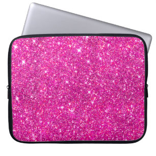 Glänsande mönster för shock rosaFauxglitter Laptop Sleeve