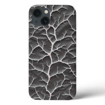 Glänsande mörkgrå iPhone-fodral med grenstruktur