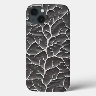 Glänsande mörkgrå iPhone-fodral med grenstruktur