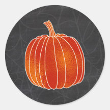 Glänsande Orange Höst Pumpa Spindelnät Krita