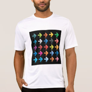 Glänsande piluppsättning livliga riktningspekare t shirt