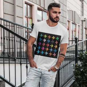 Glänsande piluppsättning livliga riktningspekare t shirt