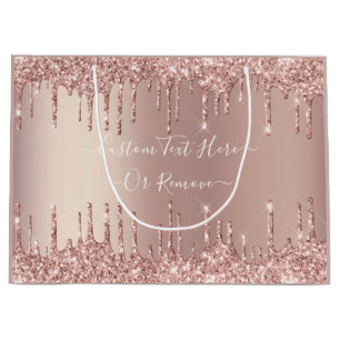 Glänsande presentbag i roséguld med anpassad text