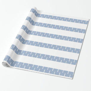 Glänsande presentpapper blå och vit rand