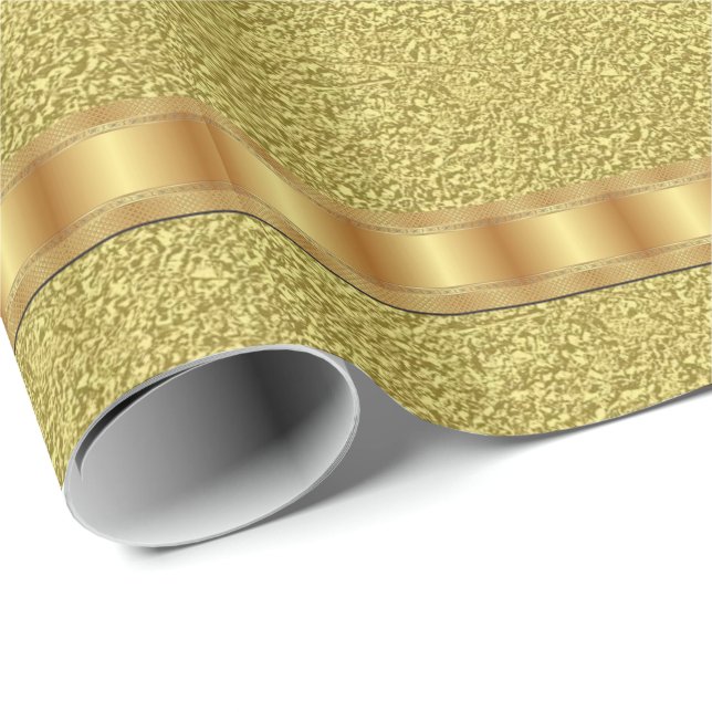 Glänsande presentpapper guld (Rullad Hörn)