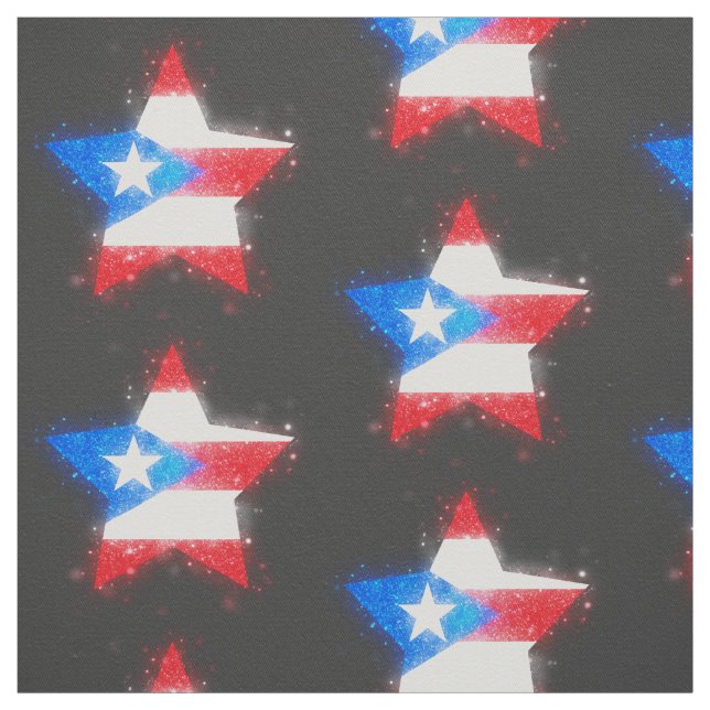 Glänsande Puerto Rico flagga Tyg (Provkarta)