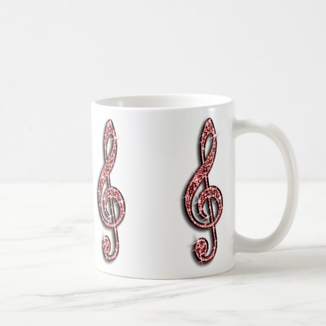 Glänsande röd musiknot kaffemugg (Höger)
