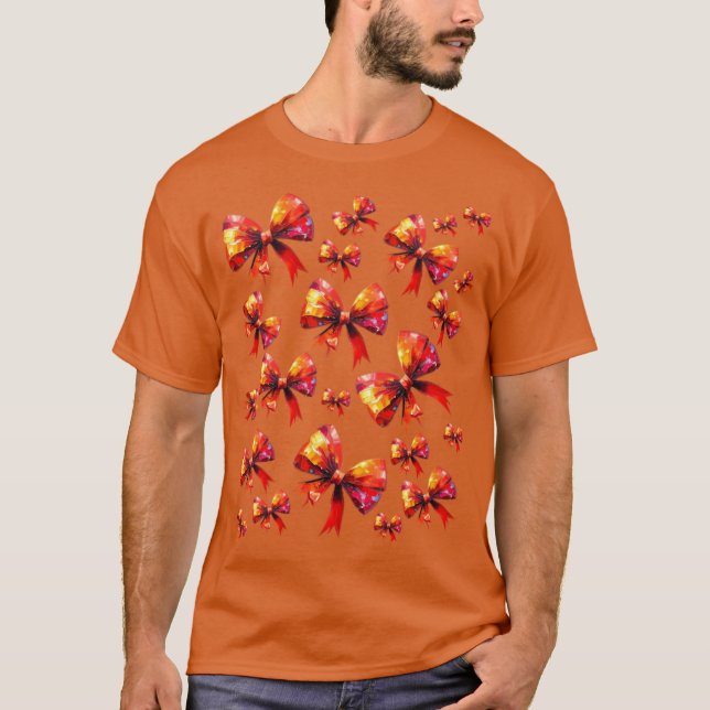 Glänsande röda slingor djärva och festliga t shirt (Framsida)