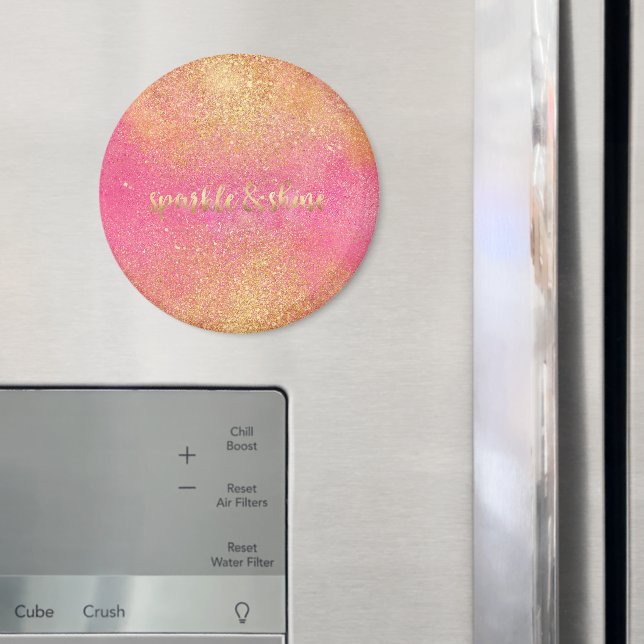 Glänsande Rosa Guld Glitter och Lyster Magnet (In Situ (Fridge))