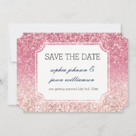 Glänsande rosa skugga save the date spara datumet