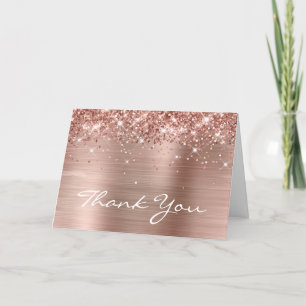 Glänsande Rose Gold Elegant 60-årsdag Tack Kort